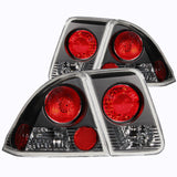 ANZO 2001-2004 Honda Civic Taillights Black 221048