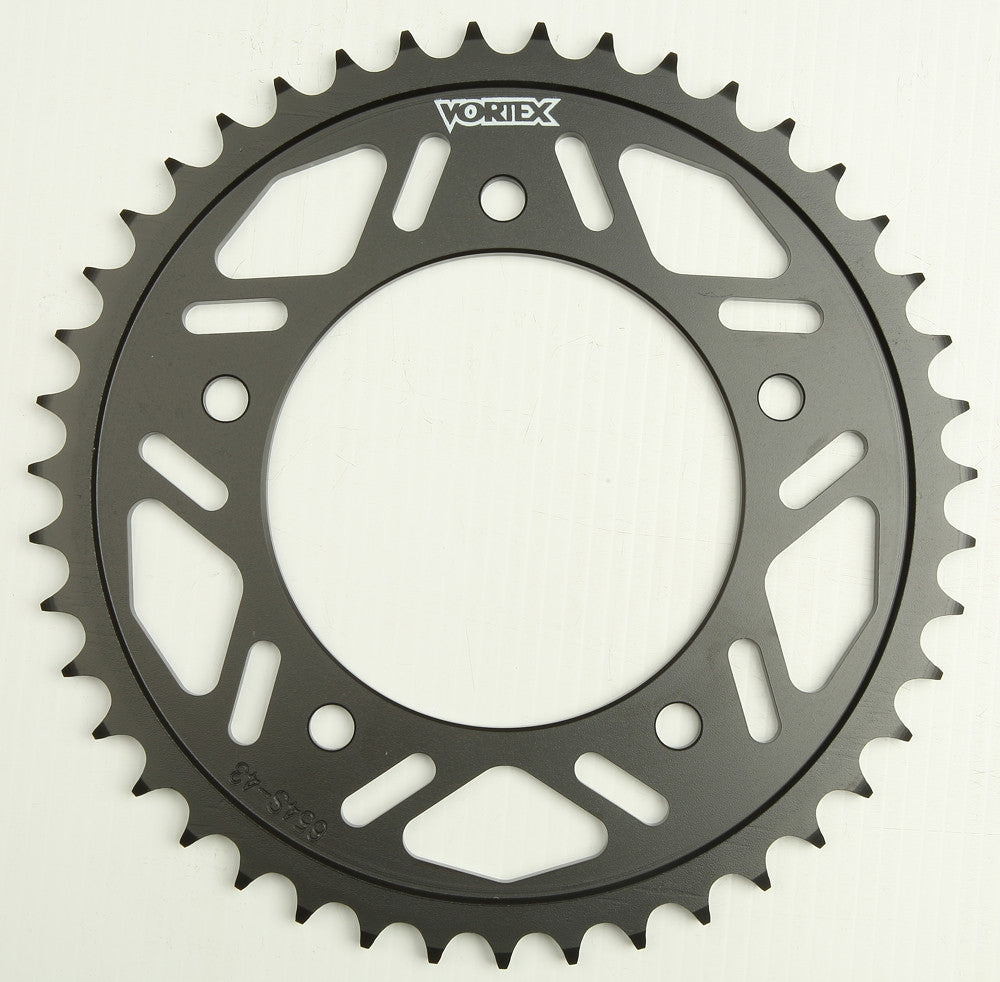 VORTEX Rear Sprocket Steel 43t-525 Blk Yam 654S-43