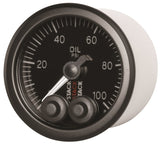 Autometer Stack Instruments Pro Control 52mm 0-100 PSI Oil Pressure Gauge - Black (1/8in NPTF Male) ST3502