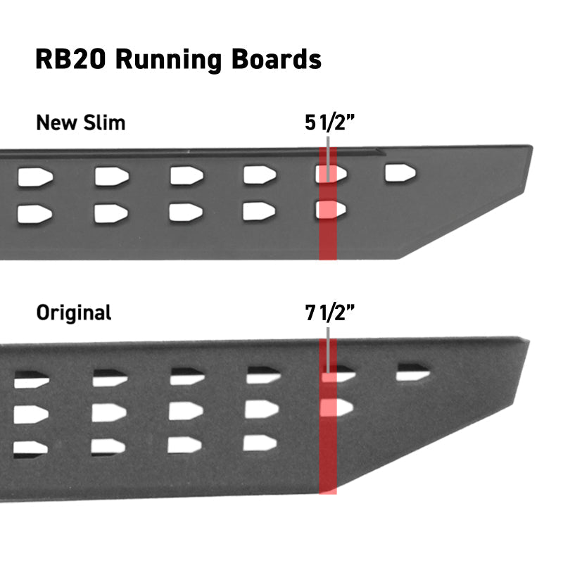 Go Rhino RB20 Slim Running Boards - Universal 80in. - Tex. Blk 69400080SPC