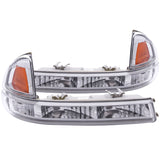 ANZO 1997-2004 Dodge Dakota Euro Parking Lights Chrome w/ Amber Reflector 511044