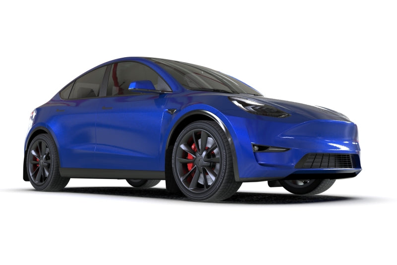 Rally Armor 20-22 Tesla Model Y Black UR Mud Flap w/ Blue Logo MF72-UR-BLK/BL
