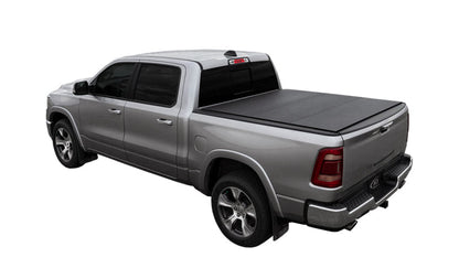 Access LOMAX Alum Tri-Fold Cover w/Split Rails BK Urethane Finish 19-20 Dodge Ram-5ft 7in w/o RamBox B3040069