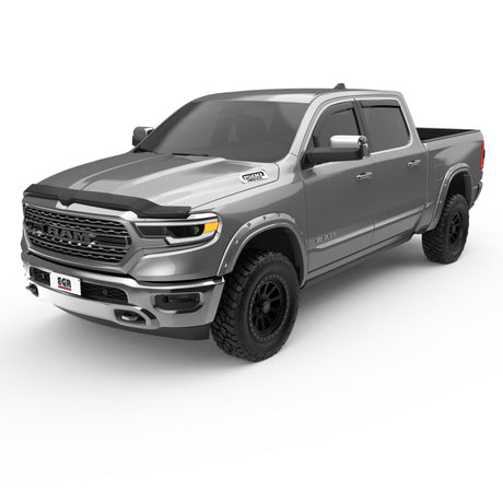 EGR 2019 Dodge Ram 1500 Crew Cab SlimLine In-Channel Window Visors Set of 4 - Dark Smoke 572951