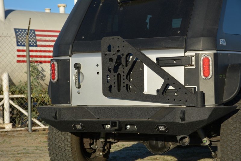 DV8 Offroad 07-18 Jeep Wrangler JK Full Length Rear Bumper w/ Lights RBSTTB-10