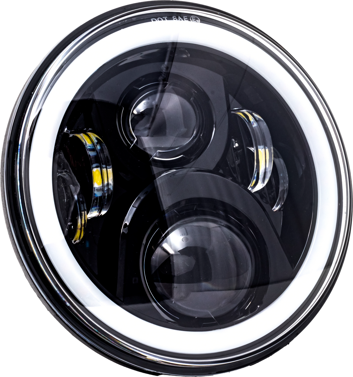 LETRIC LIGHTING CO7" Led Headlight Full Halo Blk W/ Mnt AdapterLLC-LHC-7DB
