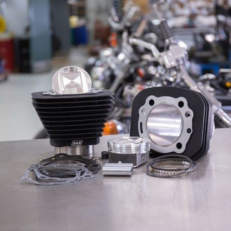 S&S Cycle 86-21 Sportster Models High Compression 1250cc Conversion Kit - Wrinkle Black 910-0692