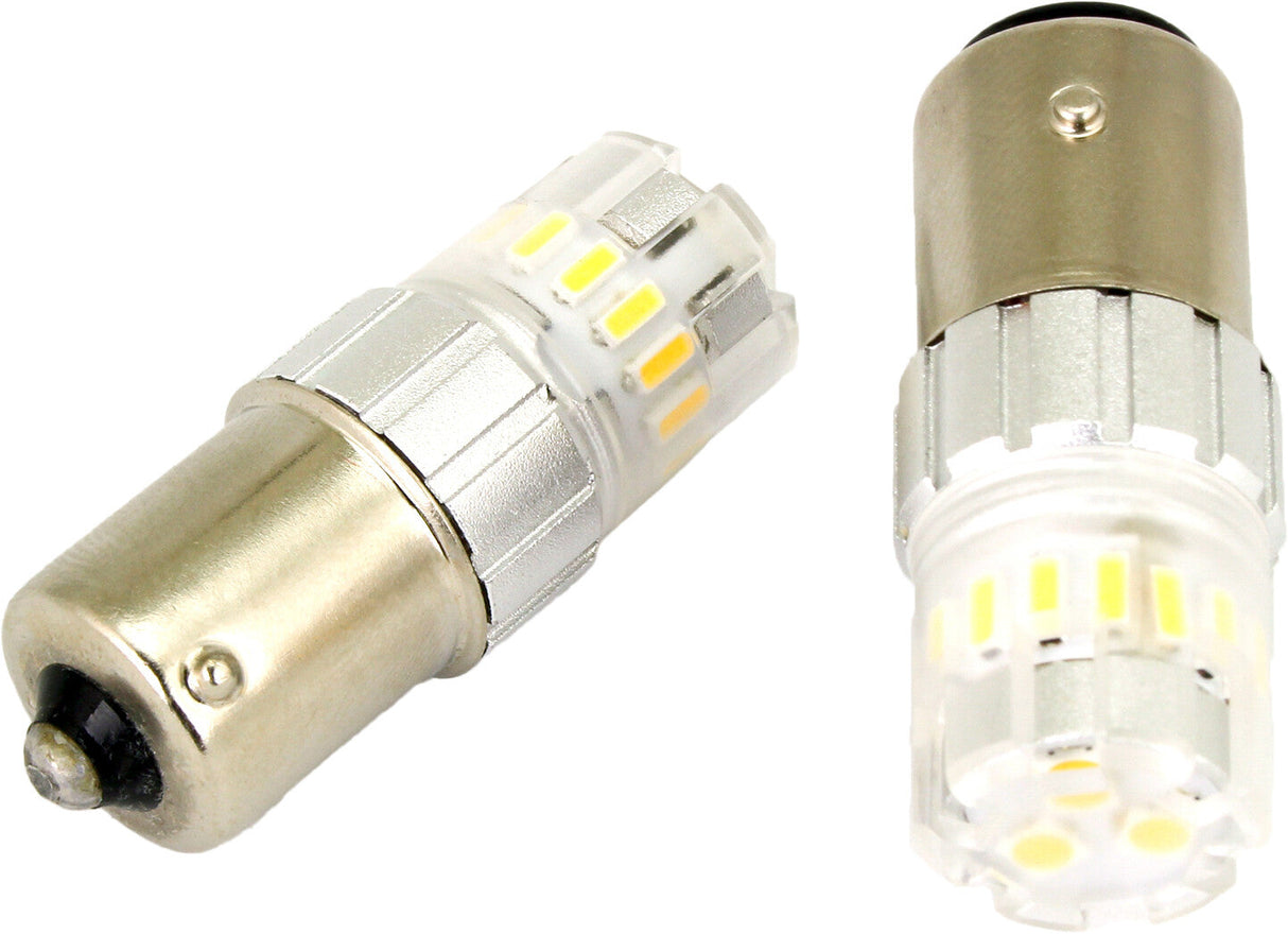 CYRON Led Bau15s Py21w Wht Pair Single Contact Offset Pin AB7507E-W