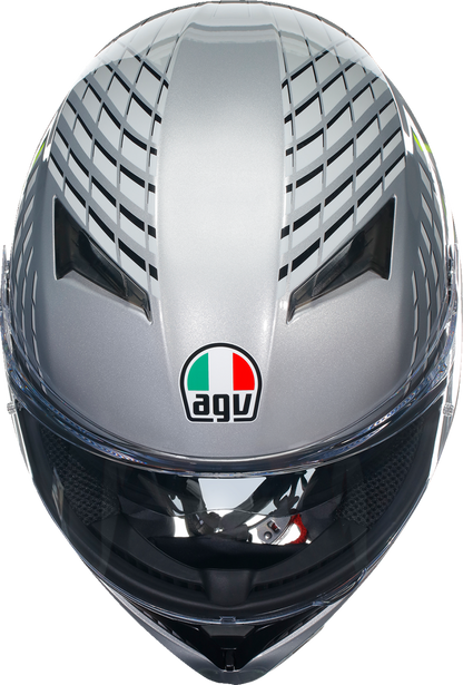 Casco AGV K3 - Fortify - Gris/Negro/Amarillo Fluo - Mediano 2118381004011M 