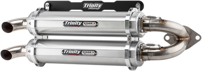 TRINITY RACING Stage 5 Slip-On Dual Muffler - Aluminum TR-4165S