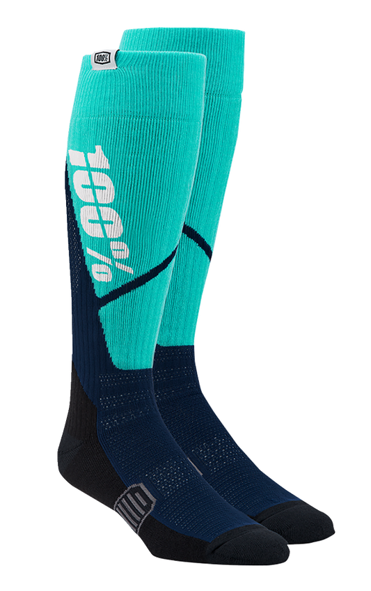 100% Torque Comfort Moto Socks - Steel/Navy - Large/XL 20053-00004