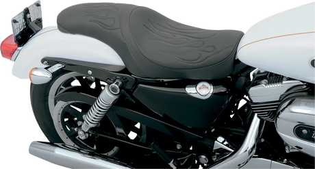 DRAG SPECIALTIES Predator Seat - Flame Stitched - XL '04-'22 NO RUBBER BUMPERS 0804-0399