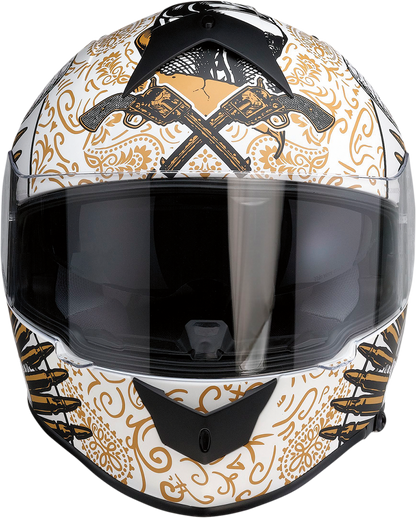 Z1R Warrant Helmet - Sombrero - White/Gold - Small 0101-14165