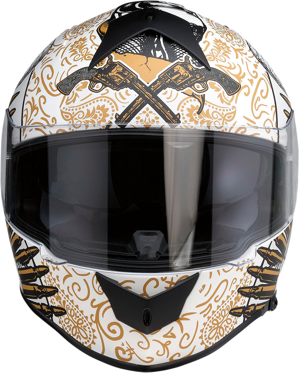 Z1R Warrant Helmet - Sombrero - White/Gold - XS 0101-14164