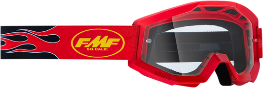 Gafas FMF Youth PowerCore - Llama - Rojo - Transparente F-50054-00004 2601-3018 