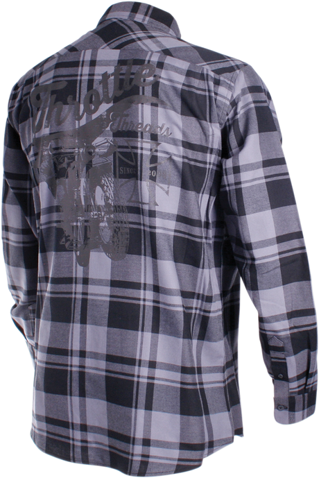 THROTTLE THREADS Long-Sleeve Flannel Shirt - Gray/Black - Small TT636S68GYSR