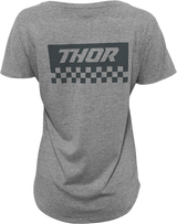 THOR Women's Checkers T-Shirt - Heather Gray - Small 3031-3996