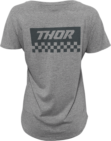 THOR Women's Checkers T-Shirt - Heather Gray - Small 3031-3996