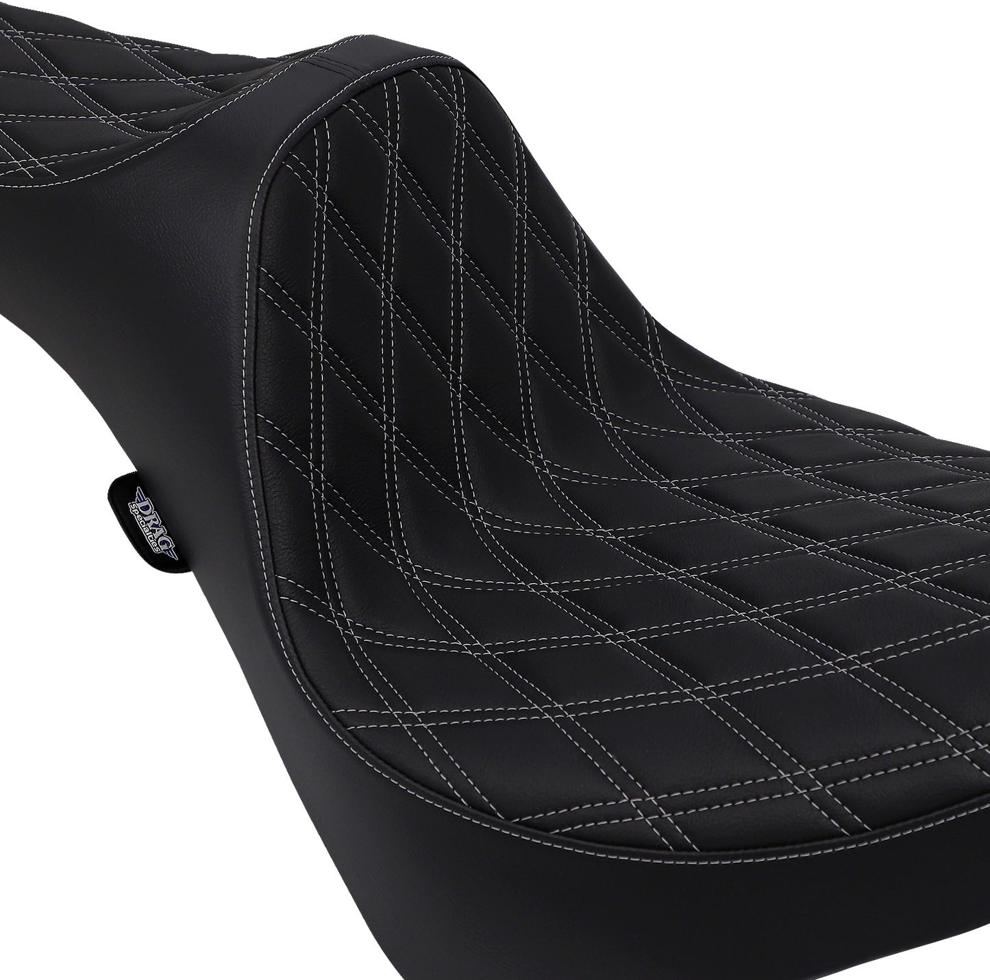 DRAG SPECIALTIES Predator III Seat - Double Diamond - Silver Stitching - FL/FX '18-'22 0802-1146