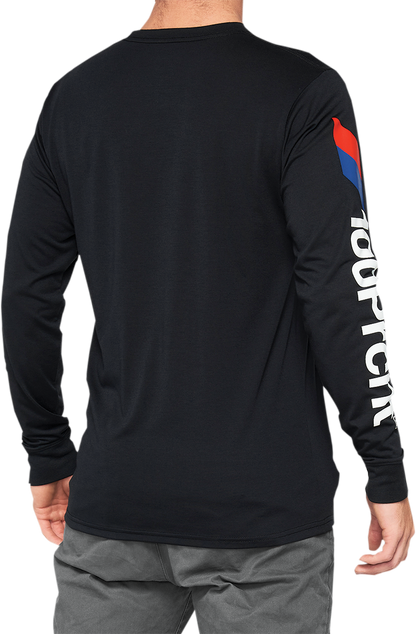 100% Aster Tech T-Shirt - Long-Sleeve - Black - Small 35029-001-10