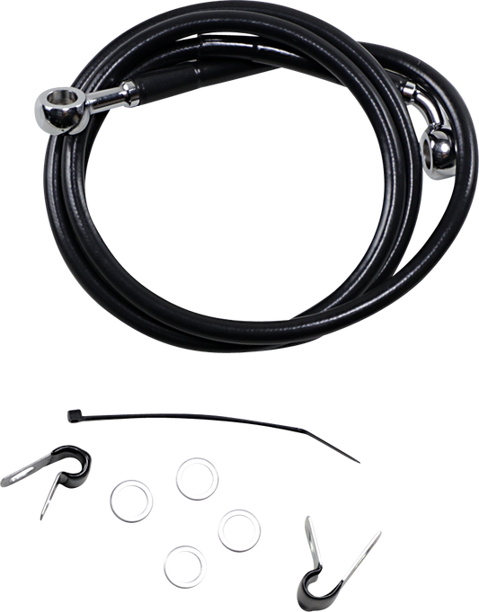 DRAG SPECIALTIES Brake Line - Front - Black - +10" - '04-'10 XL 660313-10BLK