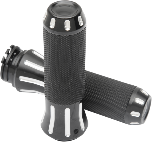 DRAG SPECIALTIES Grips - Custom - Black Cut 354126