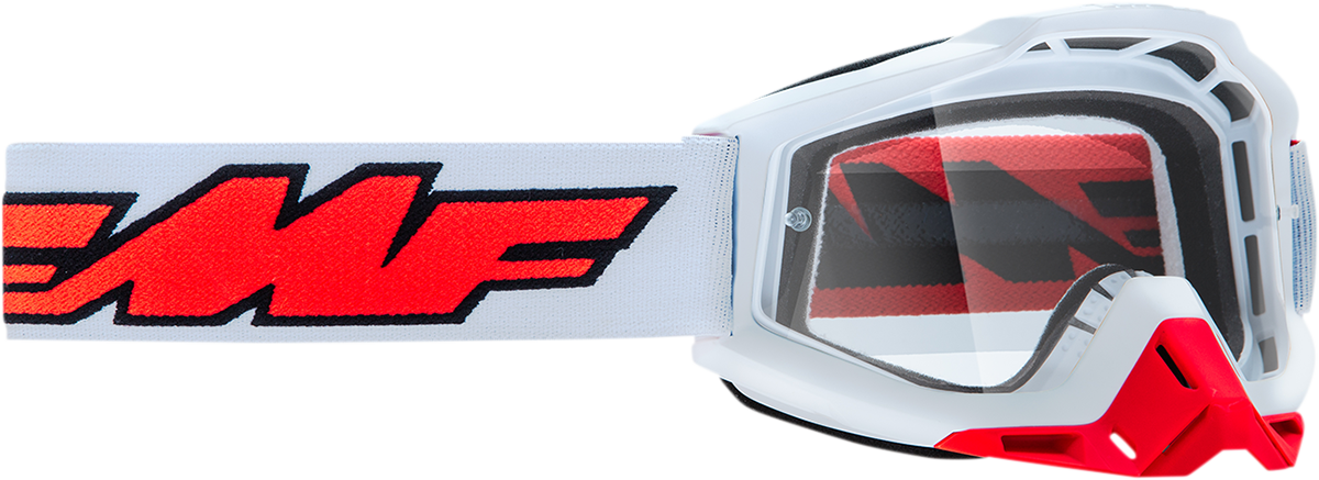 FMF PowerBomb Goggles - Rocket - White - Clear F-50036-00004 2601-2971