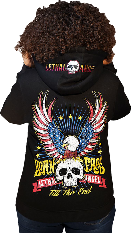 LETHAL THREAT Women's Born Free Zip Up Hoodie - Black - 2XL HD84072-2X