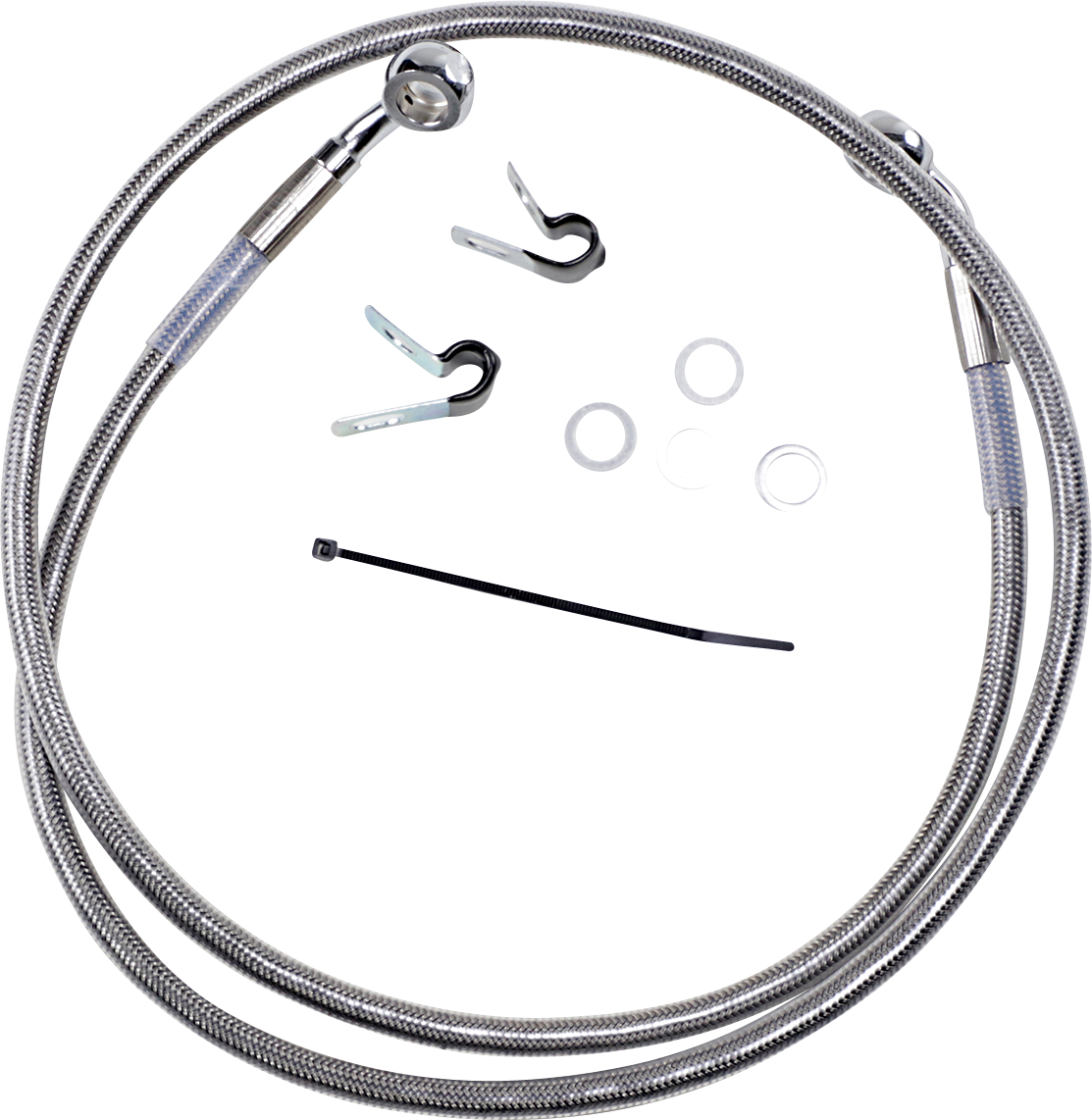 DRAG SPECIALTIES Brake Line - Front - +4" - Stainless Steel - XL 660310-4