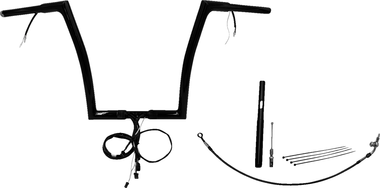 FAT BAGGERS INC. Handlebar Kit - Flat Top - 14" - Black 712914-B