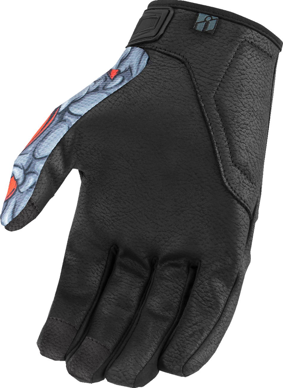 ICON Hooligan™ Kryola Kreep Gloves - Red - 3XL 3301-4733