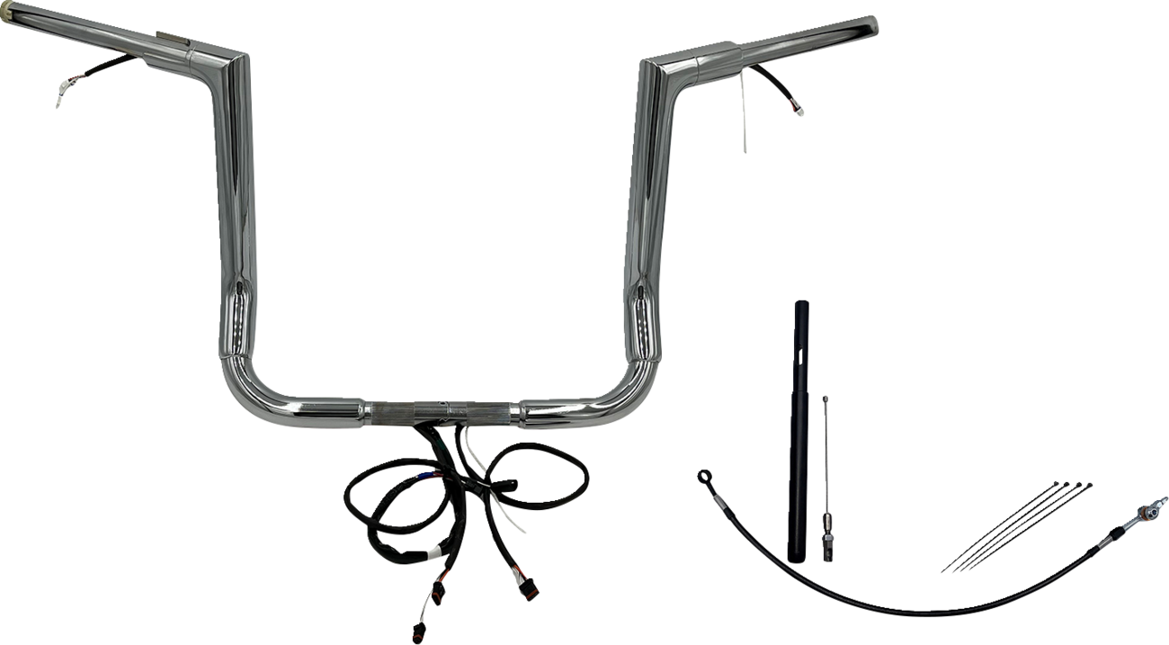 FAT BAGGERS INC. Handlebar Kit - Flat Top - 14" - Chrome 612014