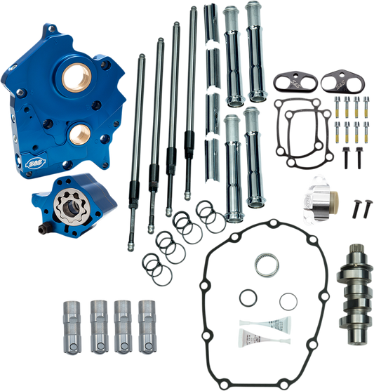 S&S CYCLE Cam Chest Kit with Plate M8 - Chain Drive - Oil Cooled - 475 Cam - Chrome Pushrods 310-1004B