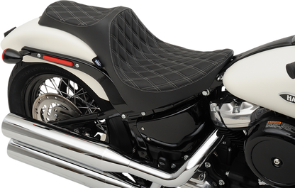 DRAG SPECIALTIES Asiento Predator III - Doble diamante - Costuras plateadas - FL/FX '18-'22 0802-1146 