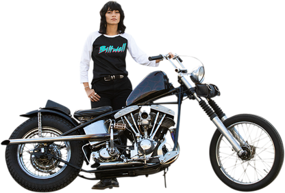 BILTWELL Women's 1985 Raglan T-Shirt - Black/White - Small 8144-060-002