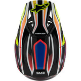 ALPINESTARS Youth SM3 Helmet - Wurx - Gloss Black/Yellow Fluo/Blue/Red Medium 8302025-1574-YM