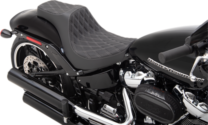 DRAG SPECIALTIES Asiento Predator III - Doble diamante - Costuras plateadas 0802-1268