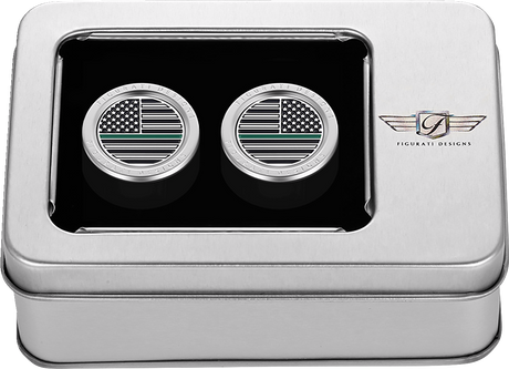 FIGURATI DESIGNS Docking Hardware Covers - American Flag - Contrast Cut - Stainless Steel FD72-DC-2730-SS