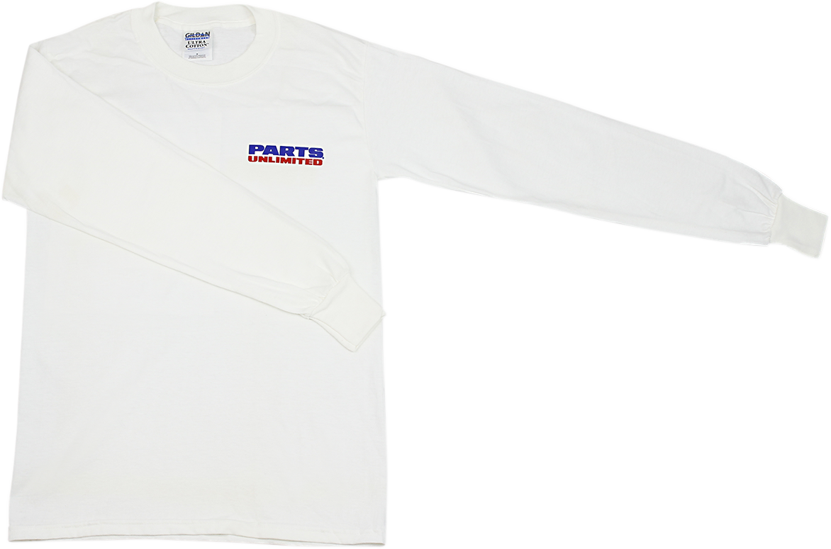 Parts Unlimited Logo Long-Sleeve T-Shirt - White - Small Pre121s