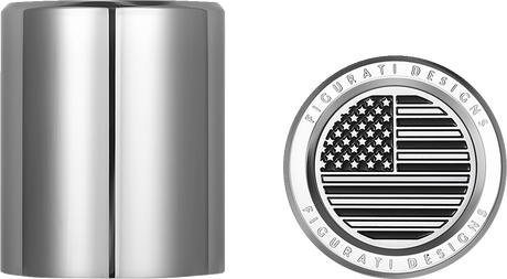 FIGURATI DESIGNS Docking Hardware Covers - American Flag - Short - Contrast Cut - Stainless Steel FD26-DC-2530-SS