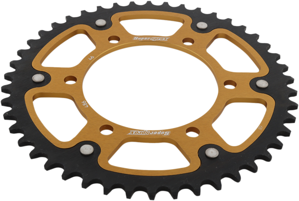 SUPERSPROX Stealth Rear Sprocket - 46 Tooth - Gold - Kawasaki/Yamaha/Suzuki RST-486-46-GLD