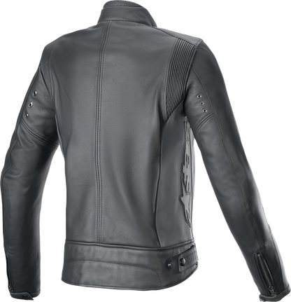 ALPINESTARS Stella Dyno Leather Jacket - Black Tar Gray/Dark Gray - Small 3113924-1296-S