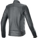 ALPINESTARS Stella Dyno Leather Jacket - Black Tar Gray/Dark Gray - Small 3113924-1296-S