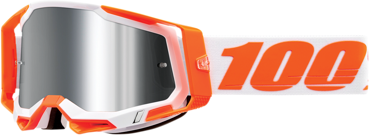100% Racecraft 2 Goggles - Orange - Silver Flash Mirror 50010-00013
