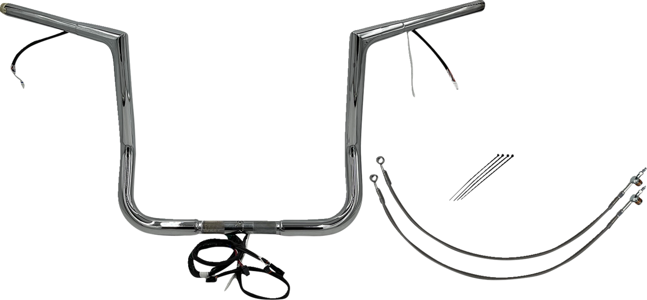 FAT BAGGERS INC. Handlebar Kit - Flat Top - 14" - Chrome 702214