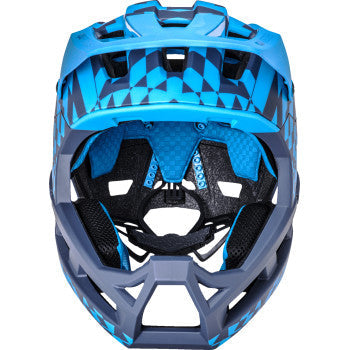 KALI DH Invader Helmet - LTD Glitch - Matte Navy/Cyan - XS-M 0211323226