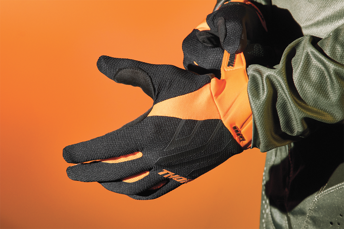 THOR Draft Gloves - Black/Orange - Large 3330-6809