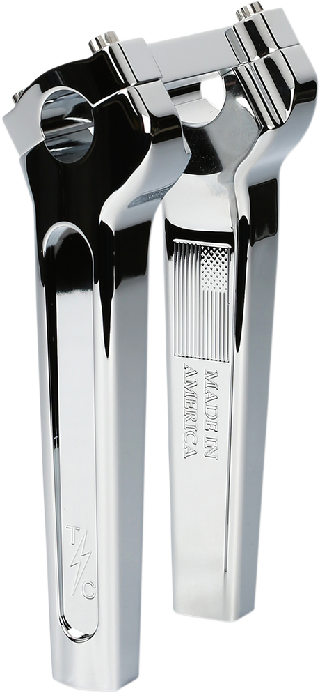 THRASHIN SUPPLY CO. Risers - Straight - 8" - Chrome TSC-8000-3