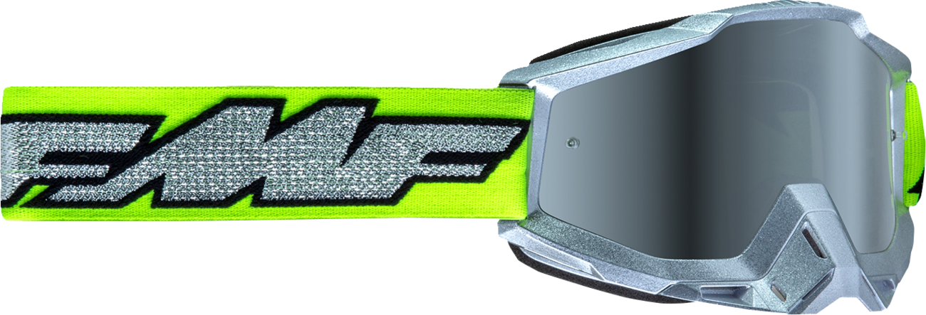 FMF PowerBomb Goggles - Rocket - Silver Lime - Silver Mirror F-50037-00011 2601-3294