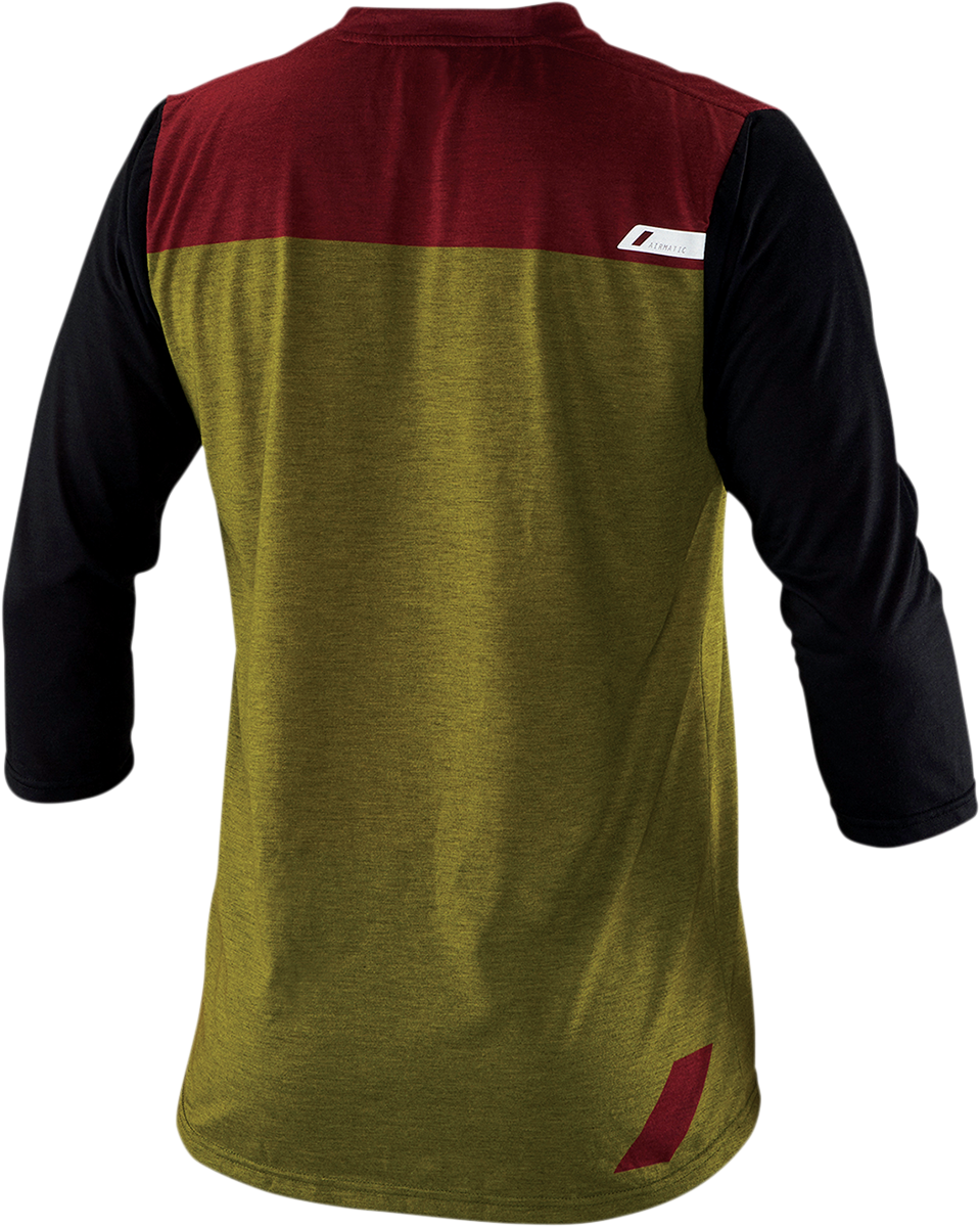 100% Airmatic Jersey - 3/4 Sleeve - Olive - Medium 41313-296-11